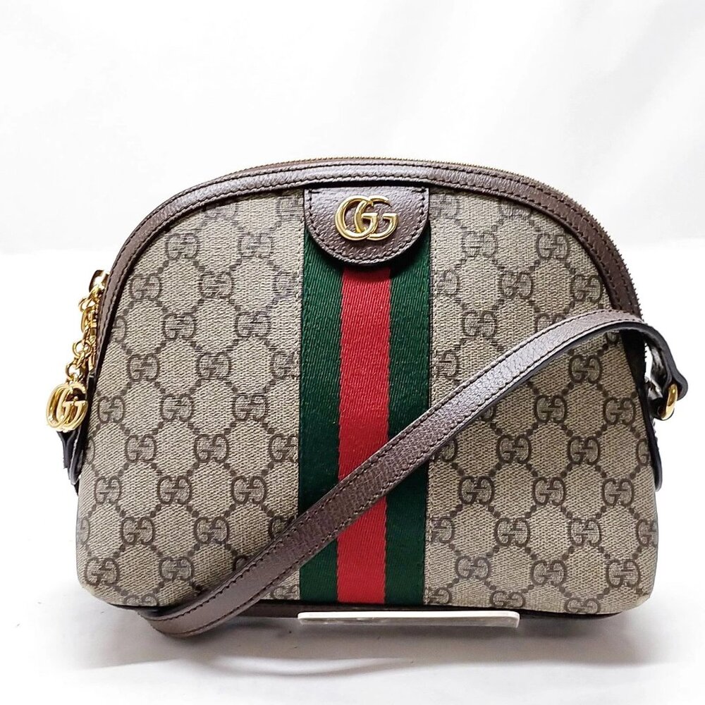 Authentic Gucci Sherry Line Brown PVC Shoulder Bag mn801-030326